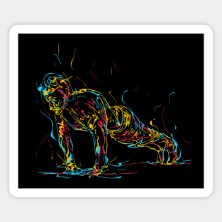 abstract man doing push up Magnet